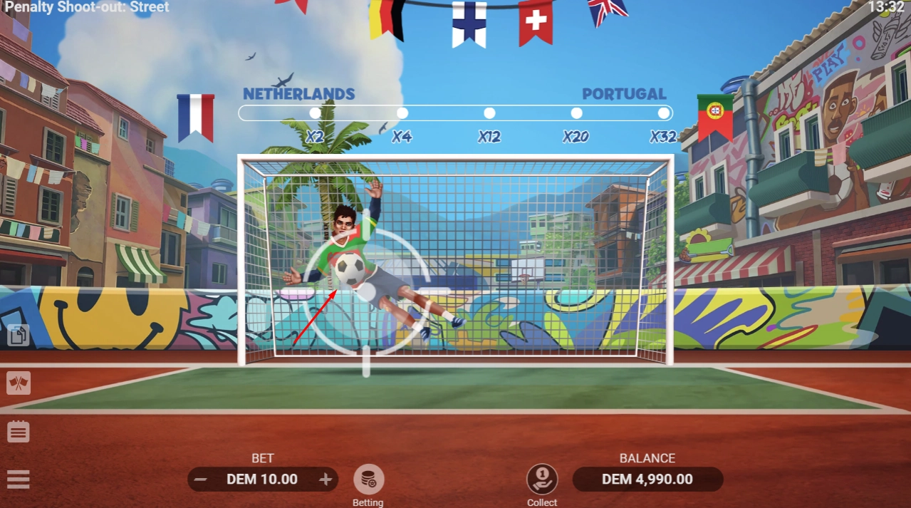 Goalkeeper saving the penalty shot resulting in a lost bet round