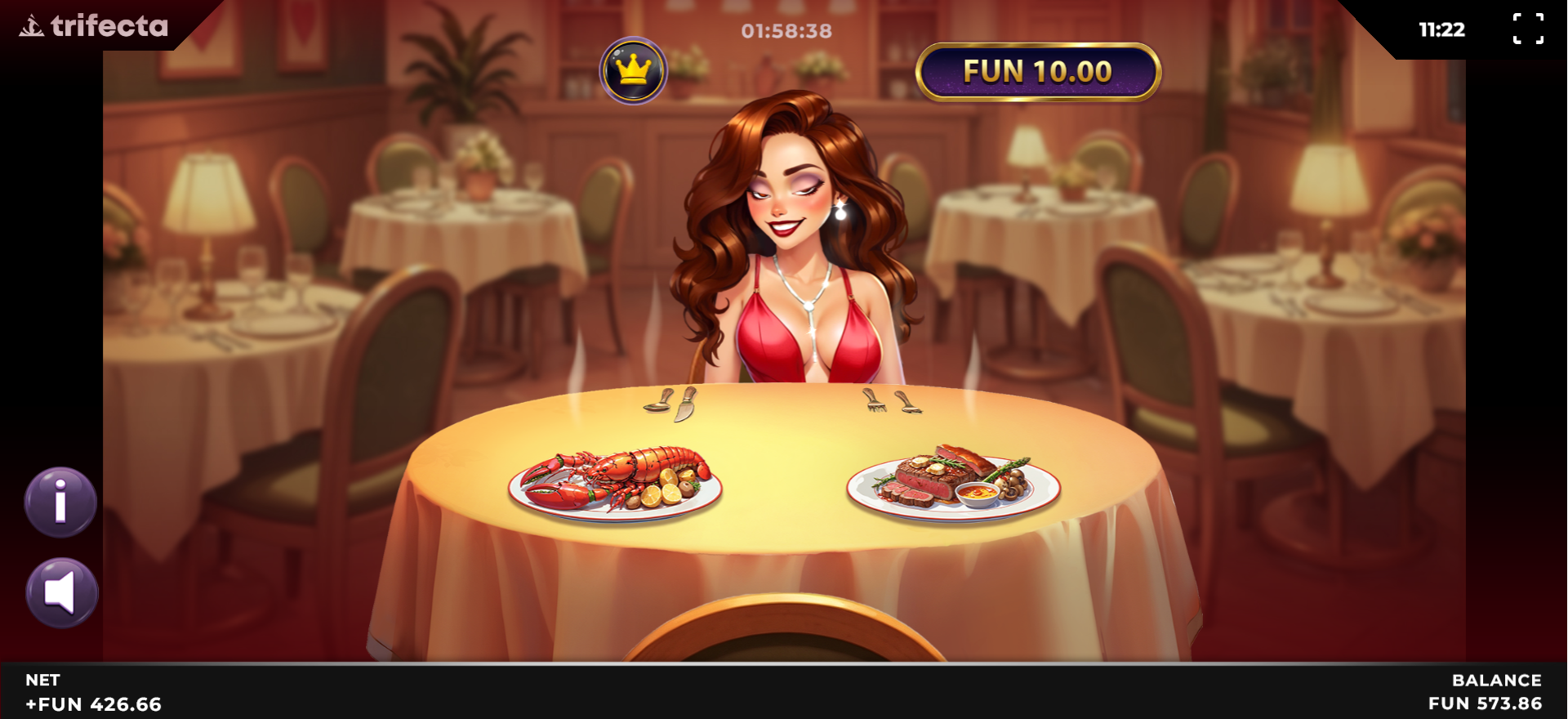 A romantic date night bonus round where players select dishes to win prizes