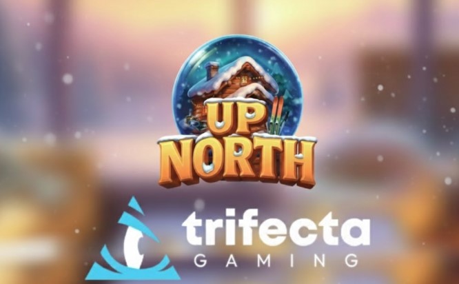 Vue globale de la machine à sous Up North développée par le studio Trifecta Gaming